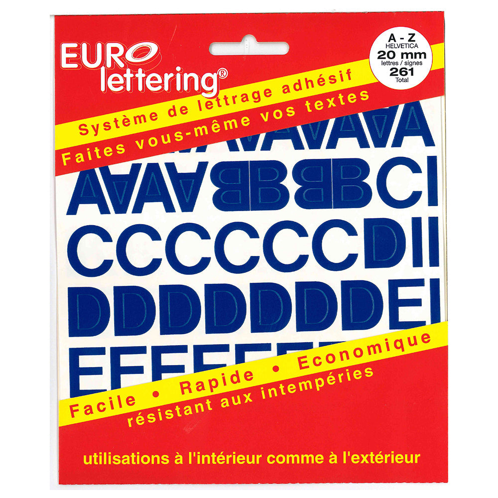 Pickup eurolettering blauw - 20 mm letters - Helvetica - 12150020 - EAN 8711234088161 - zelfklevend vinyl