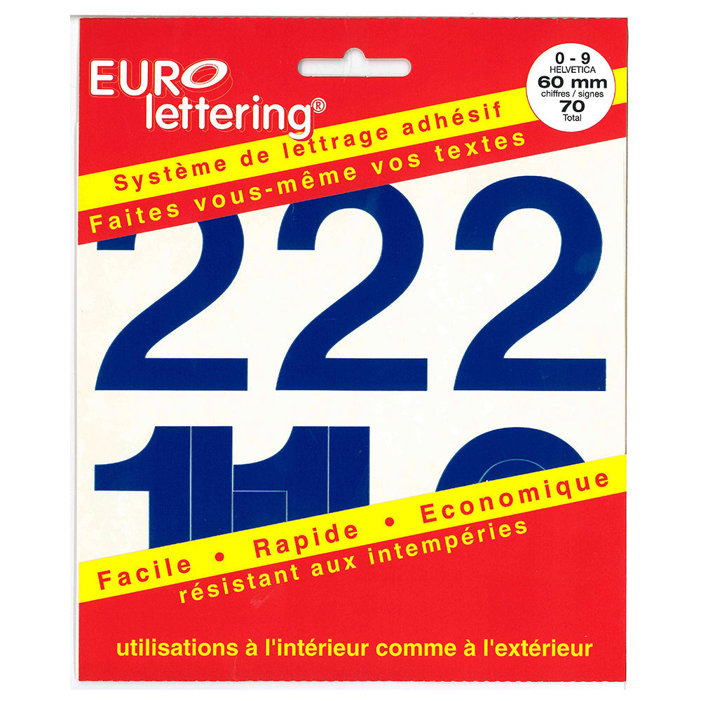 Pickup eurolettering blauw - 60 mm Pickup cijfers - Helvetica - 12151060 - EAN 8711234088703 - zelfklevend vinyl