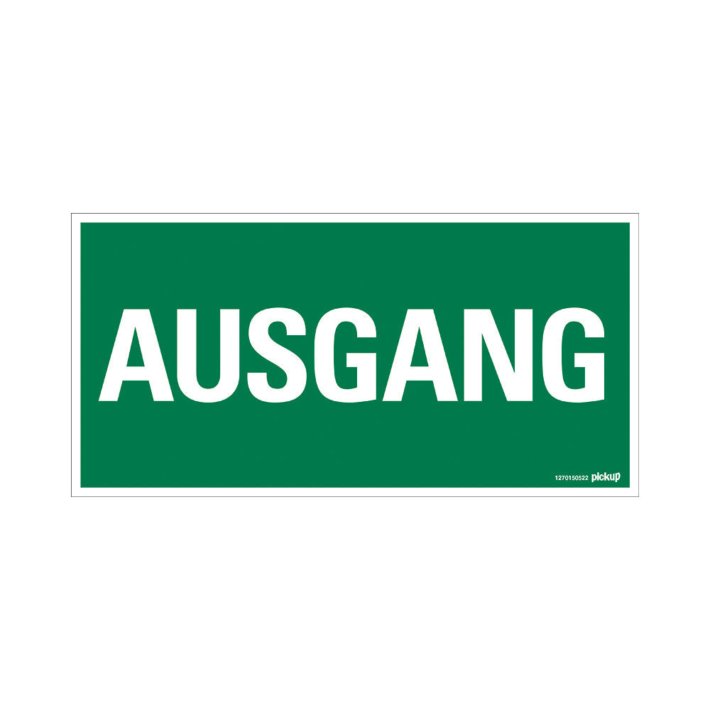 Kunststoff Schild Bord 300x150 mm AUSGANG 1270150522 EAN 8711234125224 150x300 mm