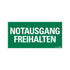 Kunststoff Schild Bord 300x150 mm NOTAUSGANG FREIHALTEN 1270150523 EAN 8711234125231 150x300 mm