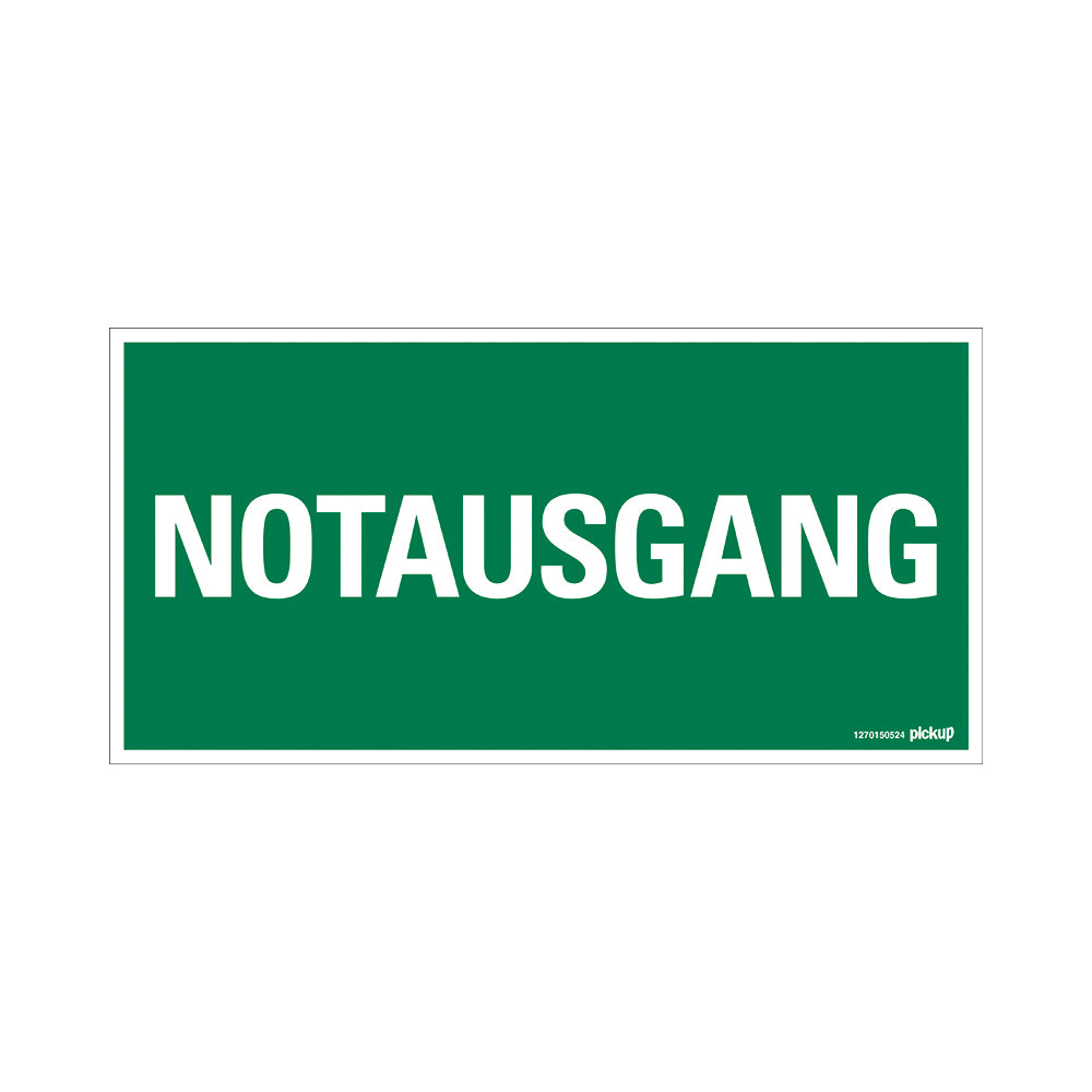 Kunststoff Schild Bord 300x150 mm NOTAUSGANG 1270150524 EAN 8711234125248 150x300 mm