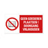 Bord 300x150 mm Combinatie - Geen goederen plaatsen - 1270150581 - EAN 8711234128713 - hard kunststof polystyreen 1,5 mm