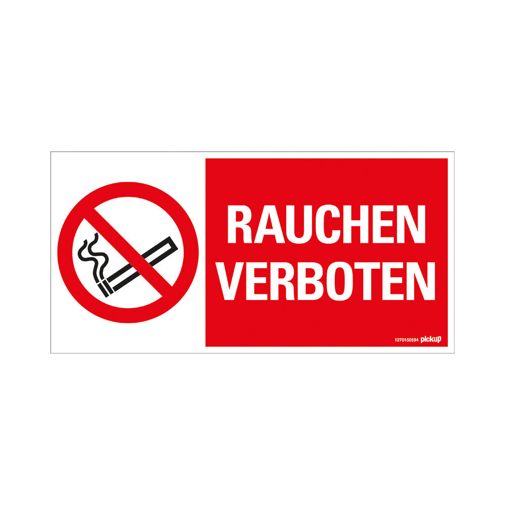 Kunststoff Schild Bord 300x150 mm RAUCHEN VERBOTEN 1270150594 EAN 8711234125262 150x300 mm