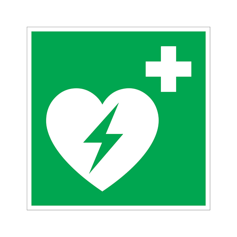 Bord 200x200 mm - AED Defibrillator - 1270200603 - EAN 8711234128003 - hard kunststof polystyreen 1,5 mm