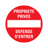 Bord rond diameter 300 mm - Propriete privee Defense d&