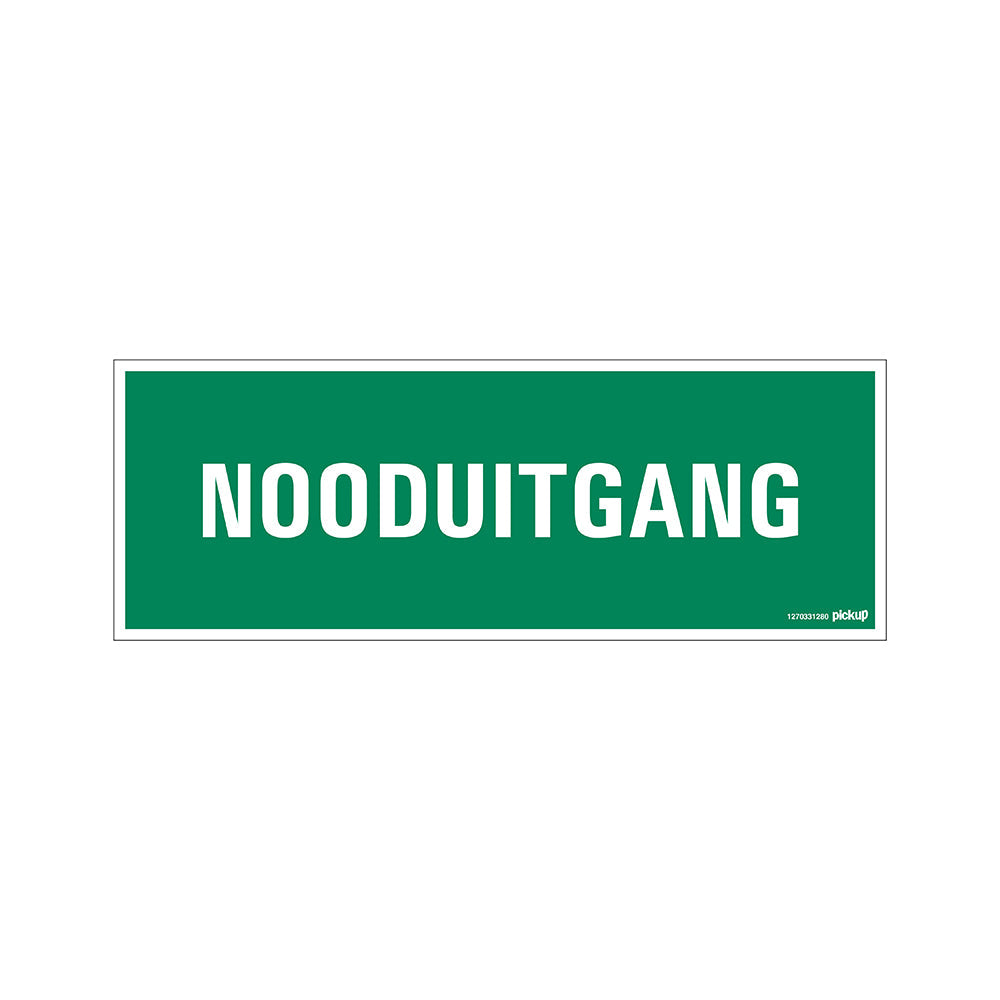 Bord 330x120 mm - Nooduitgang vluchtweg - 1270331280 - EAN 8711234127129 - hard kunststof polystyreen 1,5 mm