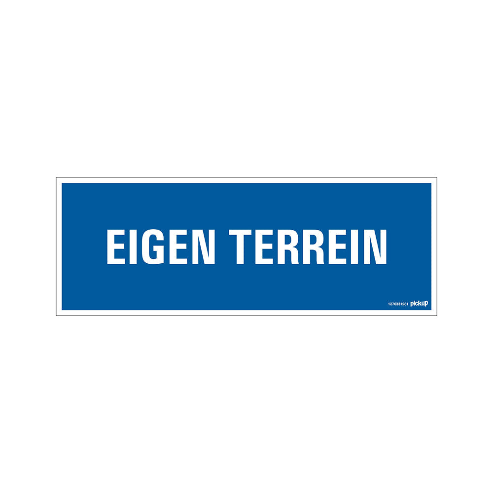 Bord 330x120 mm - Eigen terrein - 1270331281 - EAN 8711234127136 - hard kunststof polystyreen 1,5 mm