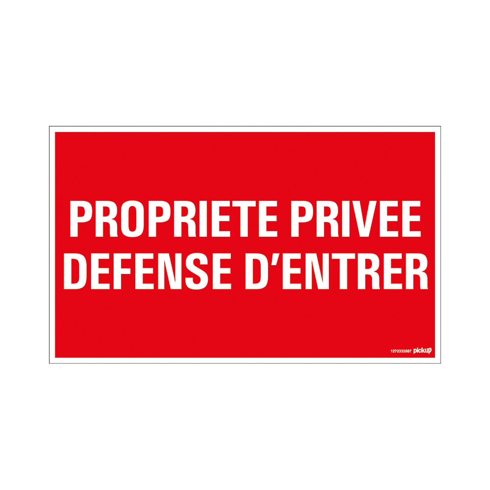 Bord Panneau 330x200 mm - Propriete privee Defense d&