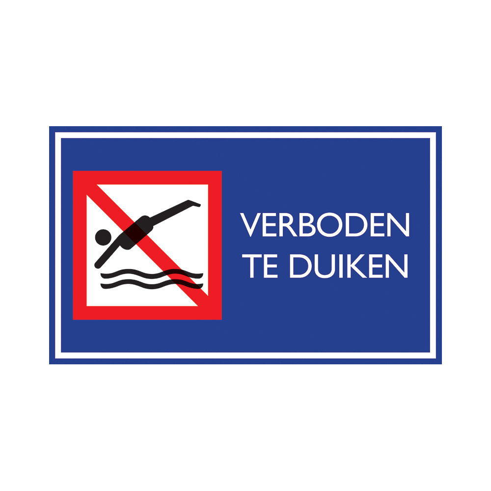 Nautic verboden te duiken - Bord 330x200 mm - 1271330003 - EAN 8711234061065 - aluminium sandwich dibond 3 mm