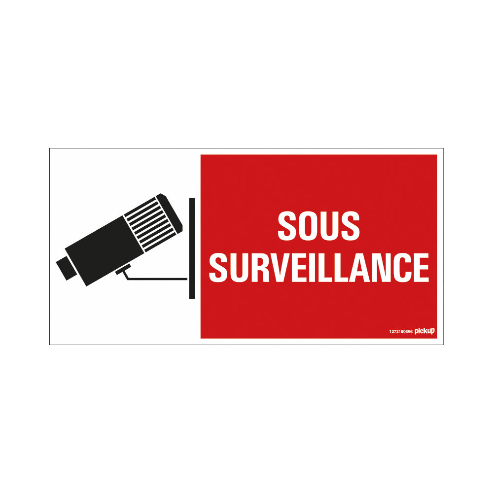 Bord 300x150 mm - Sous surveillance - 1272150696 - EAN 8711234038029 - hard kunststof polystyreen 1,5 mm