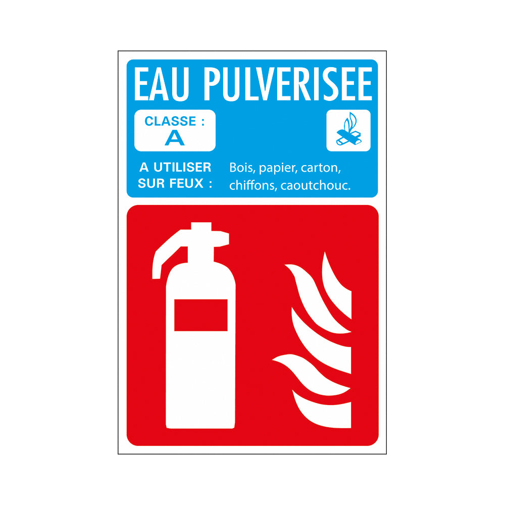 Bord 120x180 mm - Extincteur eau pulvérisé - 1272180691 - EAN 8711234127891 - hard kunststof polystyreen 1,5 mm