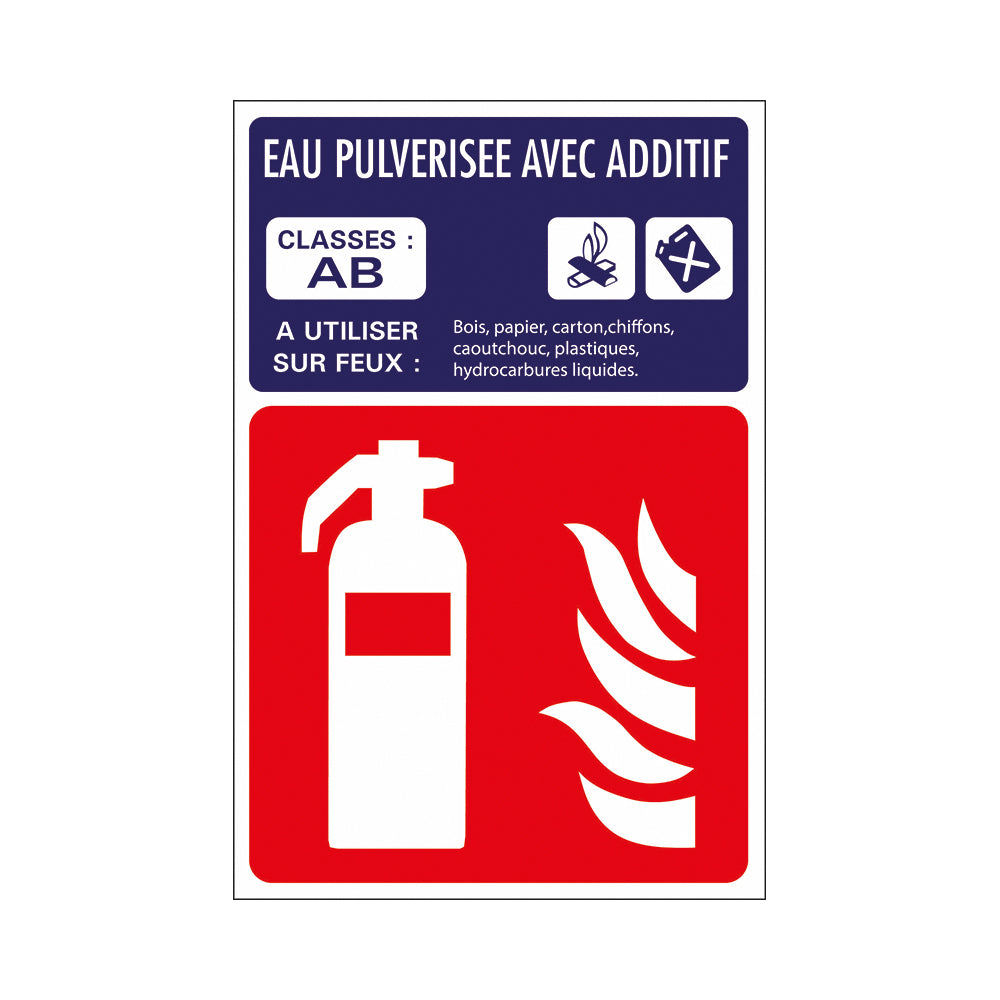 Bord 120x180 mm - Extincteur eau pulvérisé add - 1272180692 - EAN 8711234127907 - hard kunststof polystyreen 1,5 mm