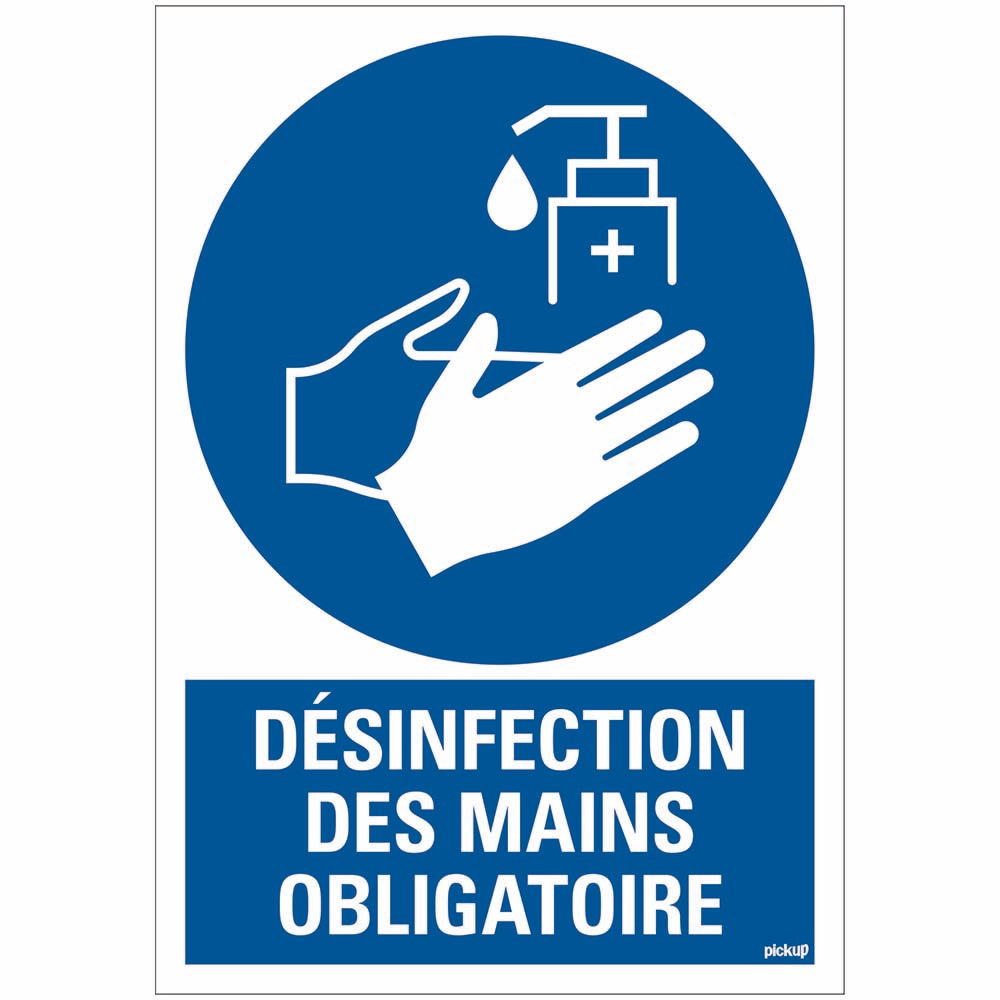 Panneau 230x330 mm dèsinfection des mains obligatoire social distance distance sociale 19  1272300270 EAN 8711234133663