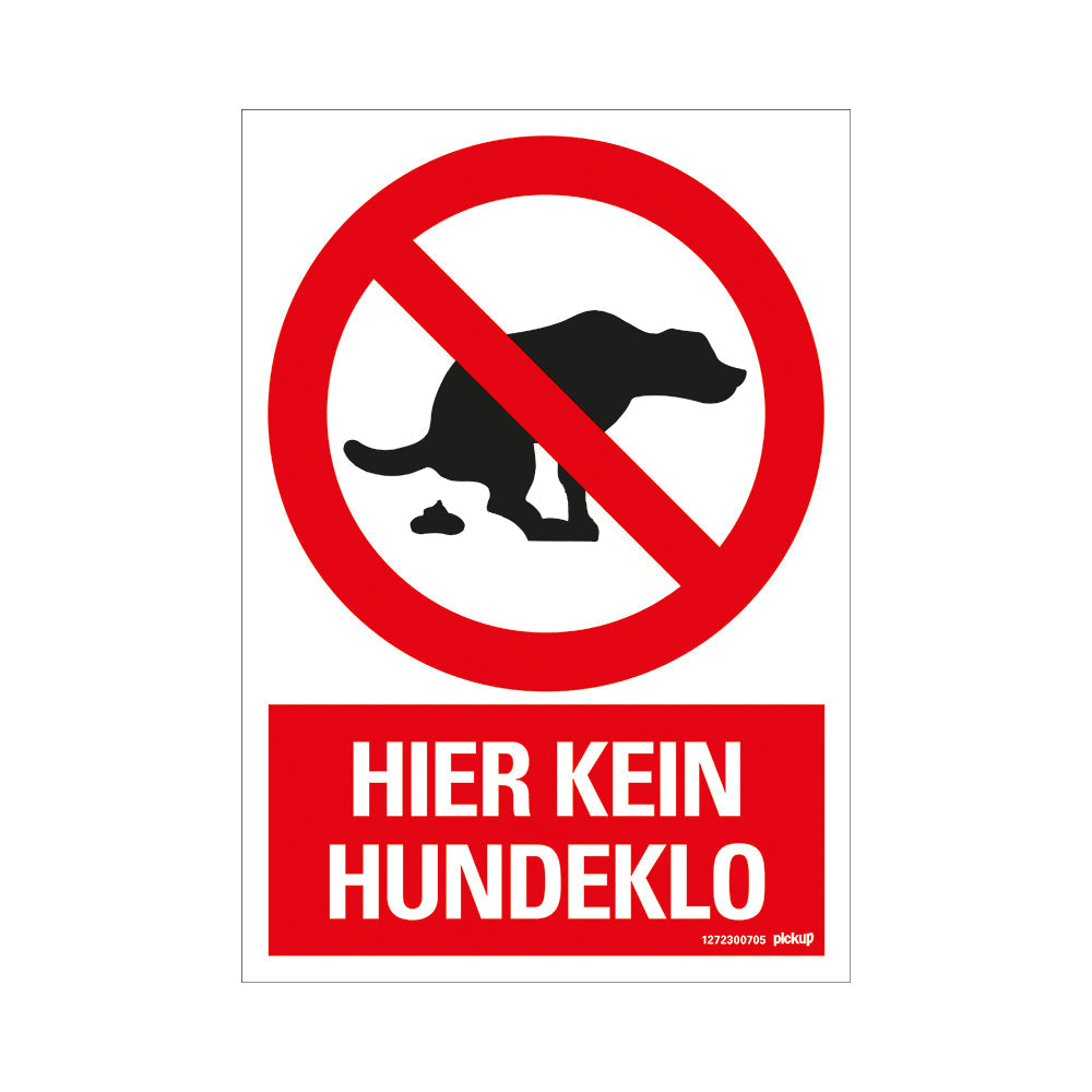 Kunststoff Schild bord 330x230 mm HIER KEIN HUNDEKLO 1272300705 EAN 8711234125071 330x230 mm