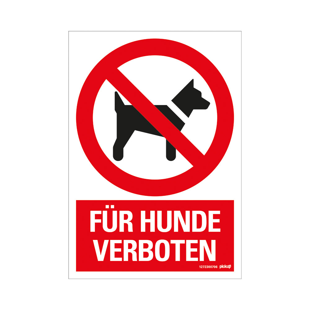 Kunststoff Schild bord 330x230 mm FUR HUNDE VERBOTEN 1272300706 EAN 8711234125088 330x230 mm