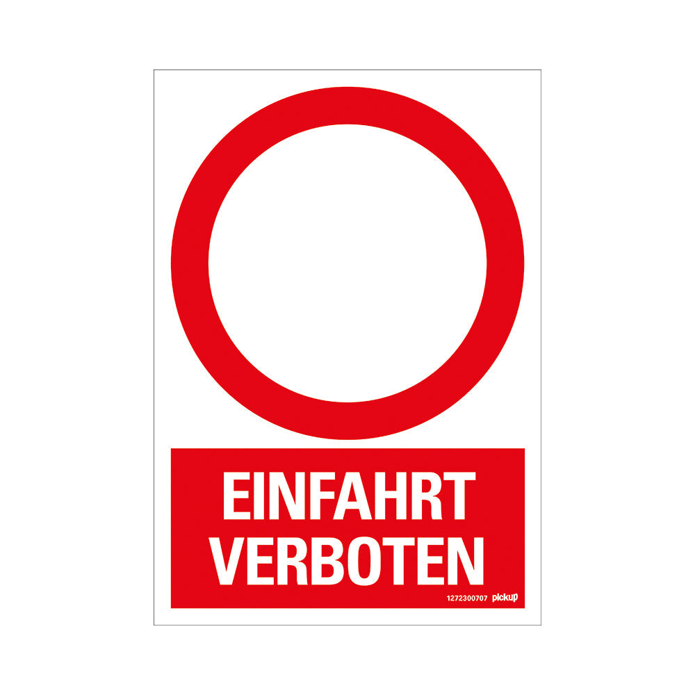 Kunststoff Schild bord 330x230 mm EINFAHRT VERBOTEN 1272300707 EAN 8711234125095 330x230 mm