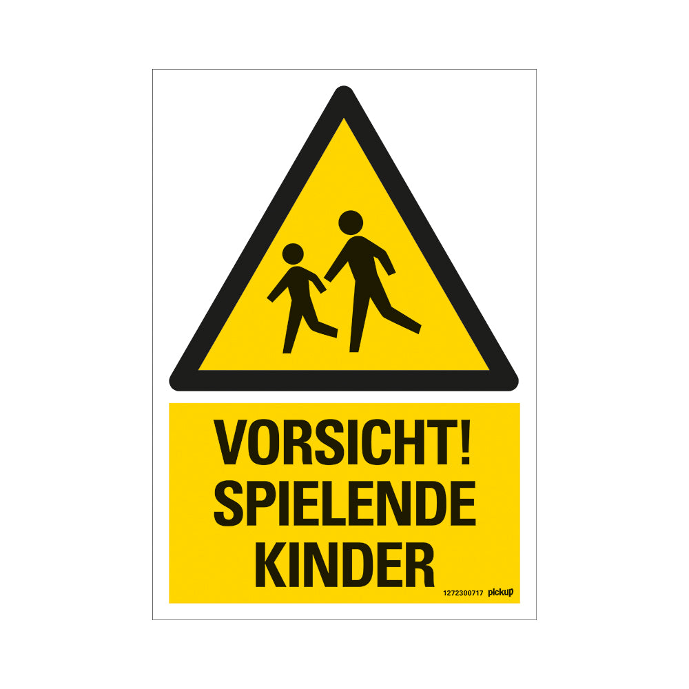 Kunststoff Schild bord 330x230 mm VORSICHT SPIELENDE KINDER 1272300717 EAN 8711234125194 330x230 mm