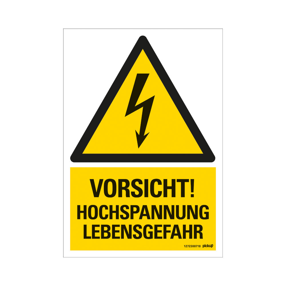 Kunststoff Schild bord 330x230 mm HOCHSPANNUNG LEBENSGEFAHR 1272300718 EAN 8711234125200 330x230 mm