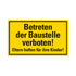 Kunststoff Schild bord 250x150 mm BETRETEN DER BAUSTELLE VERBOTEN 1280251510 EAN 8711234130716 150x250 mm