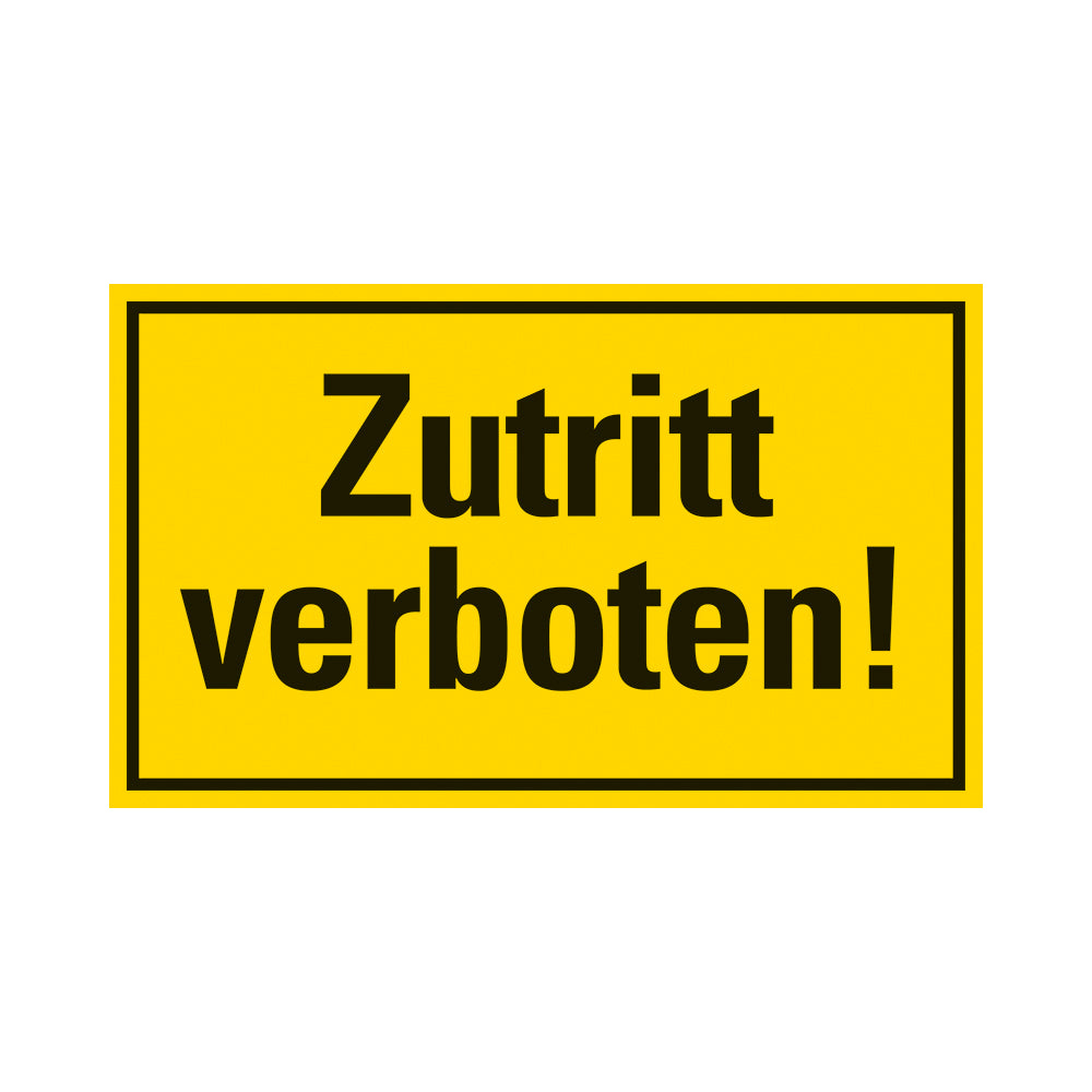 Kunststoff Schild bord 250x150 mm ZUTRITT VERBOTEN 1280251511 EAN 8711234130693 150x250 mm