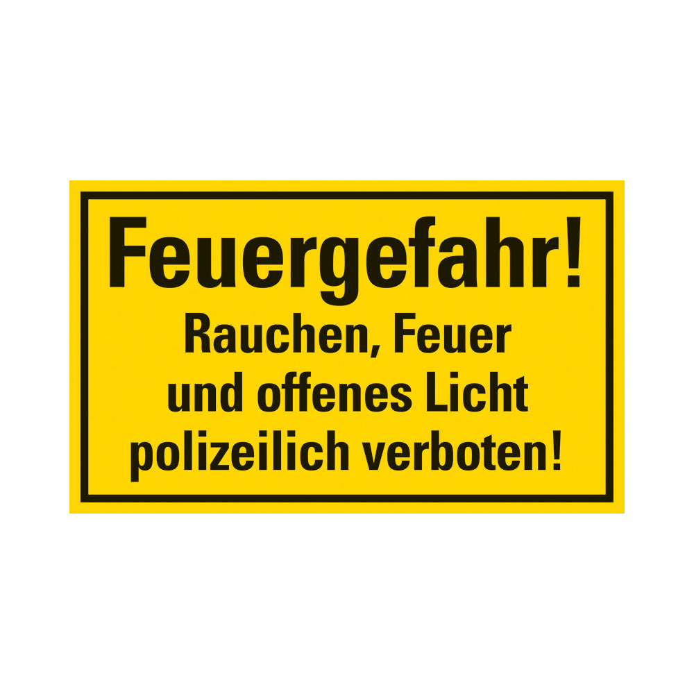 Kunststoff Schild bord 250x150 mm FEUERGEFAHR 1280251516 EAN 8711234130730 150x250 mm