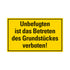 Kunststoff Schild bord 330x200 mm UNBEFÜGTEN IST DAS BETRETEN DES GRUNDSTUCKES VERBOTEN 1280332009 EAN 8711234130525 200x330 mm