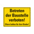 Kunststoff Schild bord 350x250 mm BETRETEN DER BAUSTELLE VERBOTEN 1280352510 EAN 8711234130600 250x350 mm