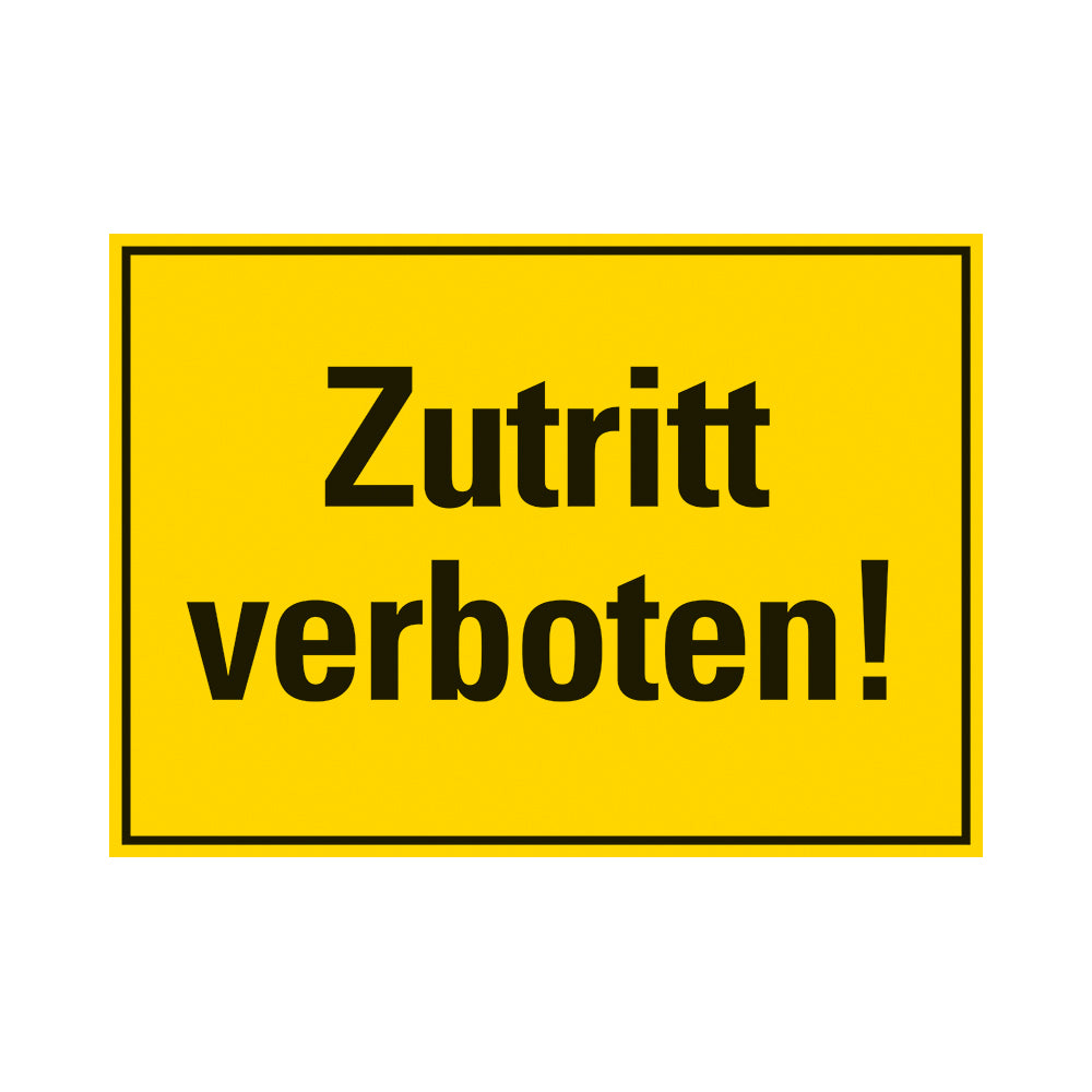 Kunststoff Schild bord 350x250 mm ZUTRITT VERBOTEN 1280352511 EAN 8711234130648 250x350 mm