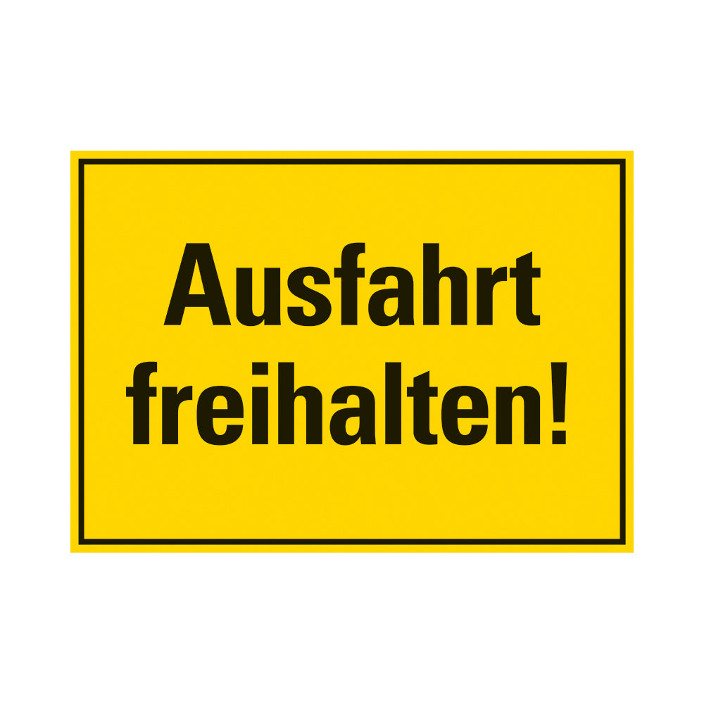 Kunststoff Schild bord 350x250 mm AUSFAHRT FREIHALTEN 1280352512 EAN 8711234130624 250x350 mm