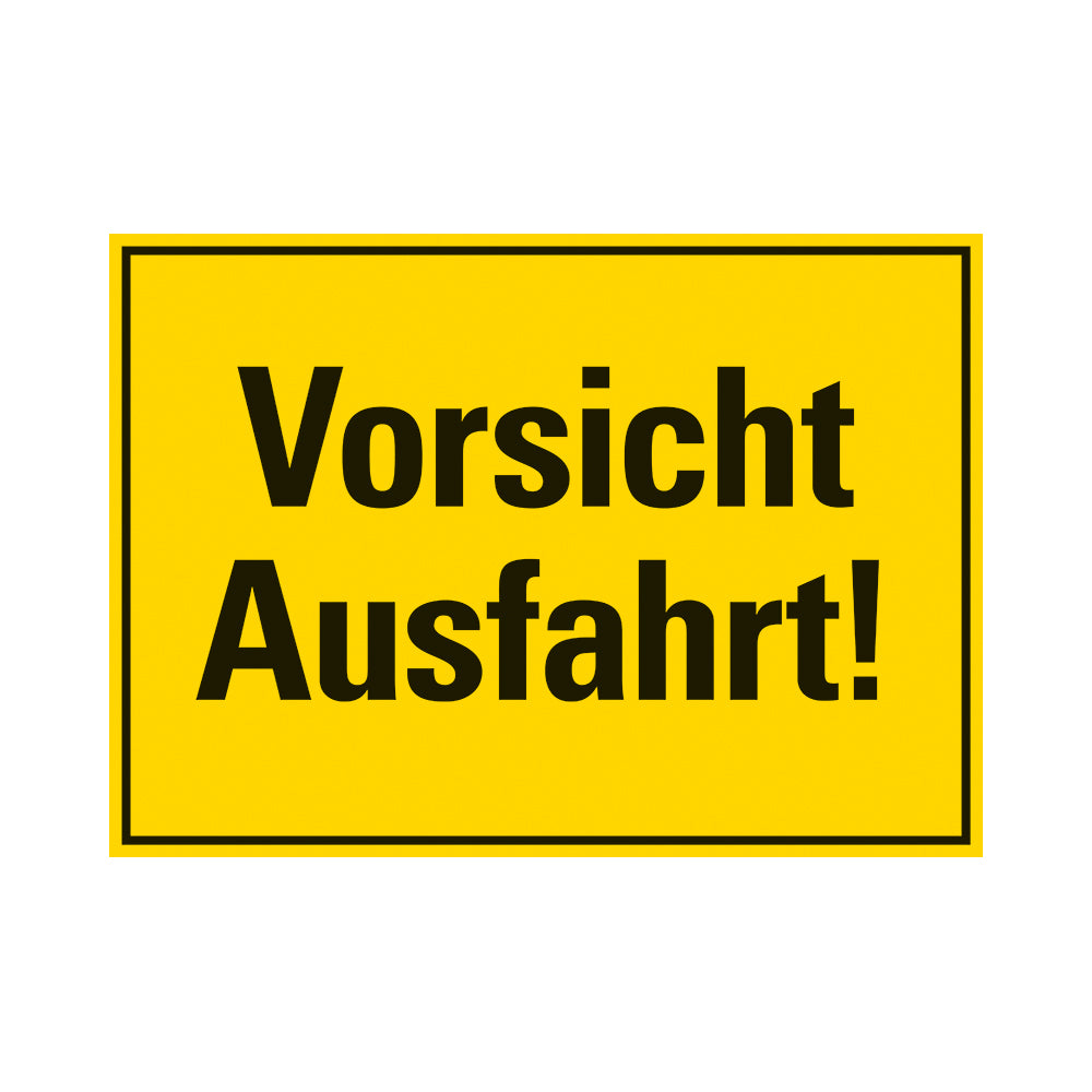 Kunststoff Schild bord 350x250 mm VORSICHT AUSFAHRT 1280352522 EAN 8711234130662 250x350 mm