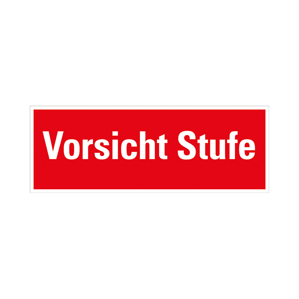 Kunststoff Schild bord 330x120 mm SK VORSICHT STUFE 1281331230 EAN 8711234031938 120x330 mm