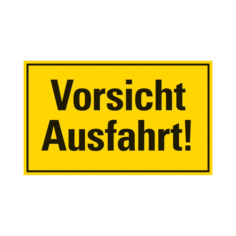 Kunststoff Schild bord 330x200 mm SK VORSICHT AUSFAHRT 1281332022 EAN 8711234031648 200x330 mm