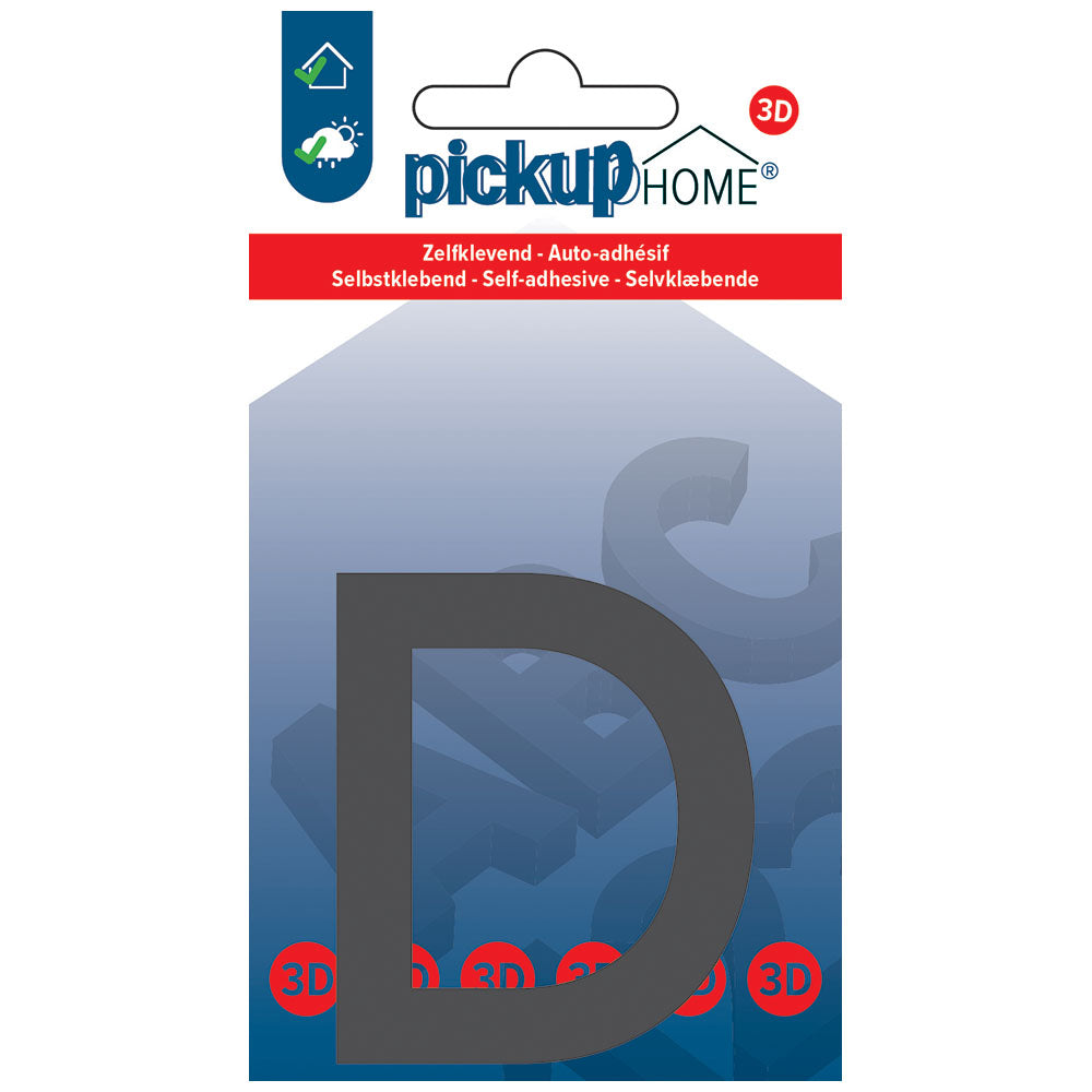 Pickup 3D Home Lima 60 mm grijs D - zelfklevend - 21272060D - EAN 8711234019011 - zelfklevend acrylaat