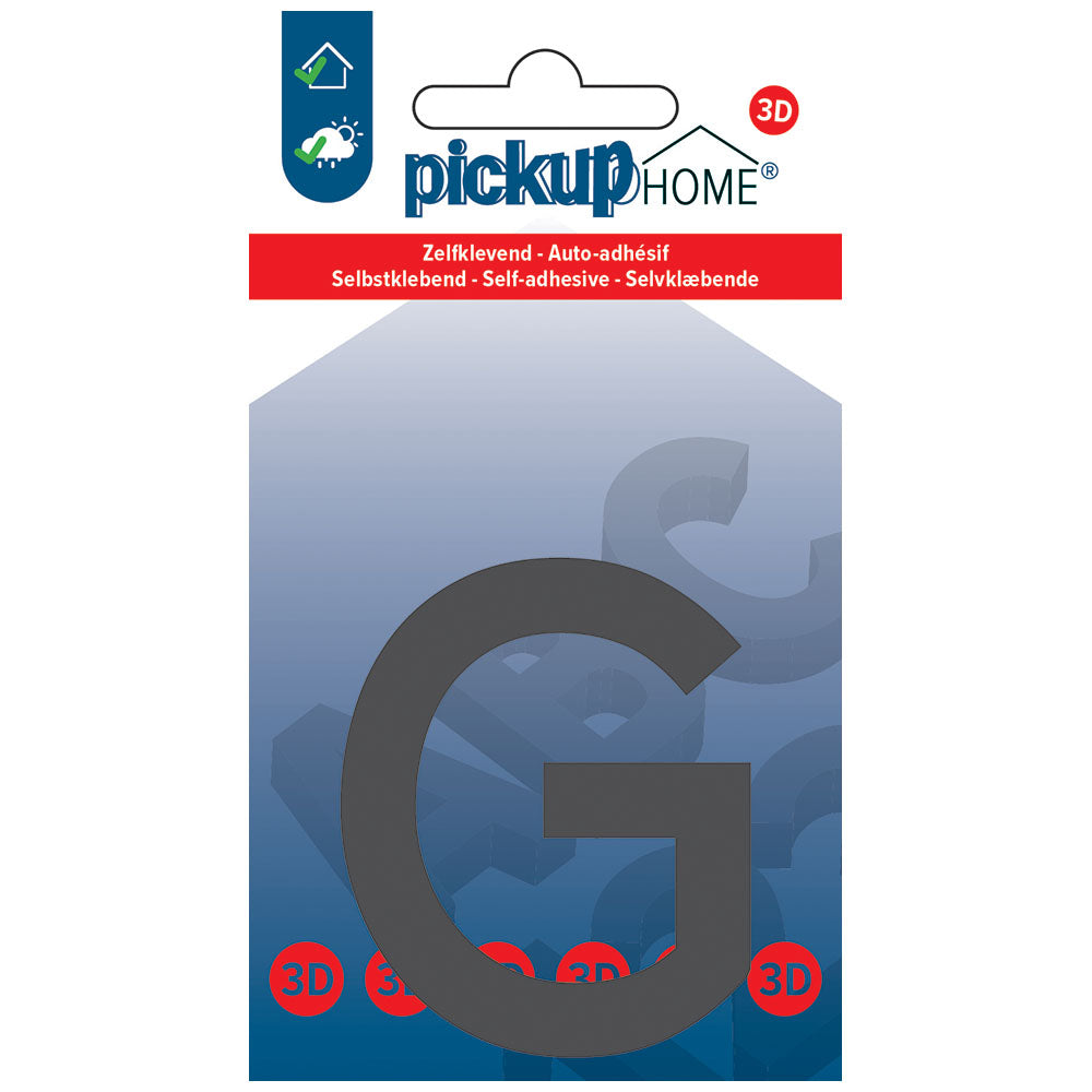 Pickup 3D Home Lima 60 mm grijs G - zelfklevend - 21272060G - EAN 8711234019042 - zelfklevend acrylaat