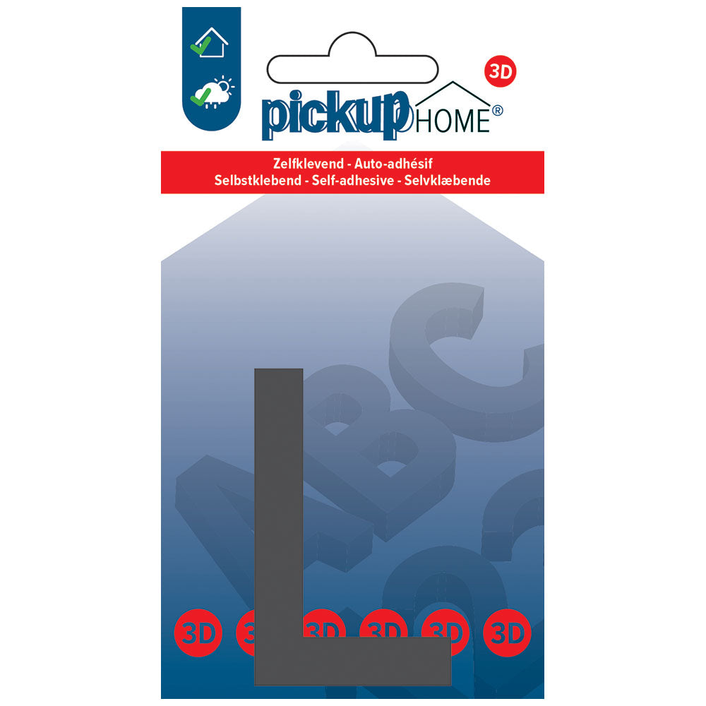 Pickup 3D Home Lima 60 mm grijs L - zelfklevend - 21272060L - EAN 8711234019097 - zelfklevend acrylaat