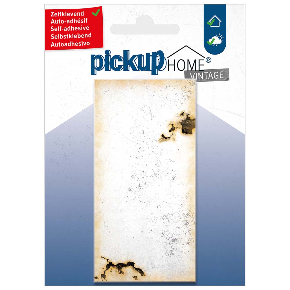 Pickup  Home Vintage 50x100 mm grijs blanco - Acrylaat 3 mm zelfklevend - 2131210010 - EAN 8711234019691 - rechthoekig kunststof tegeltje met vintage uitstraling - weerbestendig