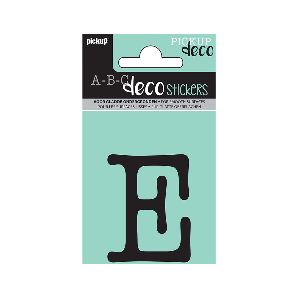 Decoletter Maud 60 mm - zwart E decoratief lettertype voor binnen- en buiten 32102060E - EAN 8711234002143 - zelfklevend vinyl