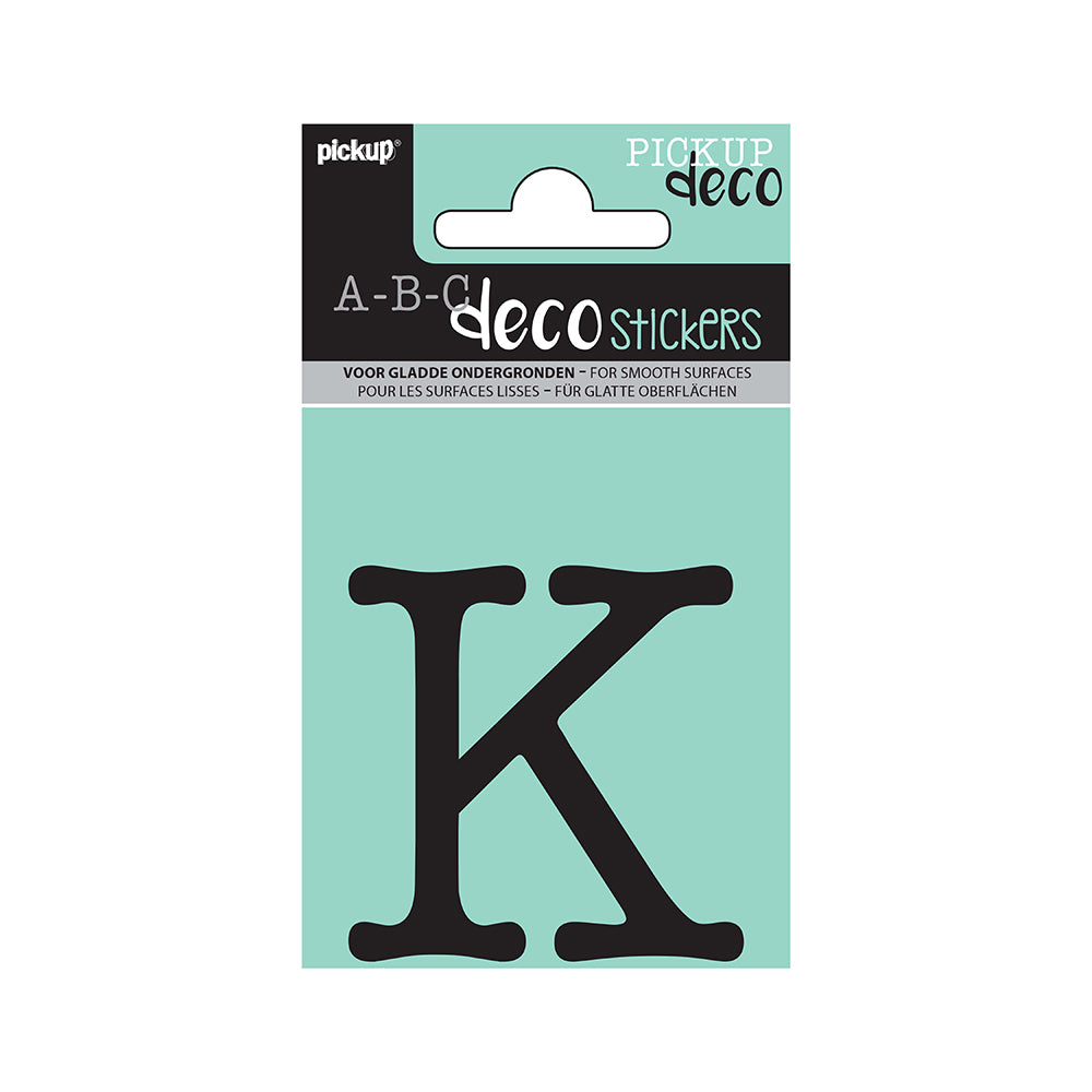 Decoletter Maud 60 mm - zwart K decoratief lettertype voor binnen- en buiten 32102060K - EAN 8711234002204 - zelfklevend vinyl