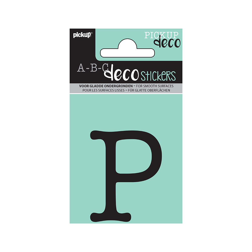 Decoletter Maud 60 mm - zwart P decoratief lettertype voor binnen- en buiten 32102060P - EAN 8711234002259 - zelfklevend vinyl