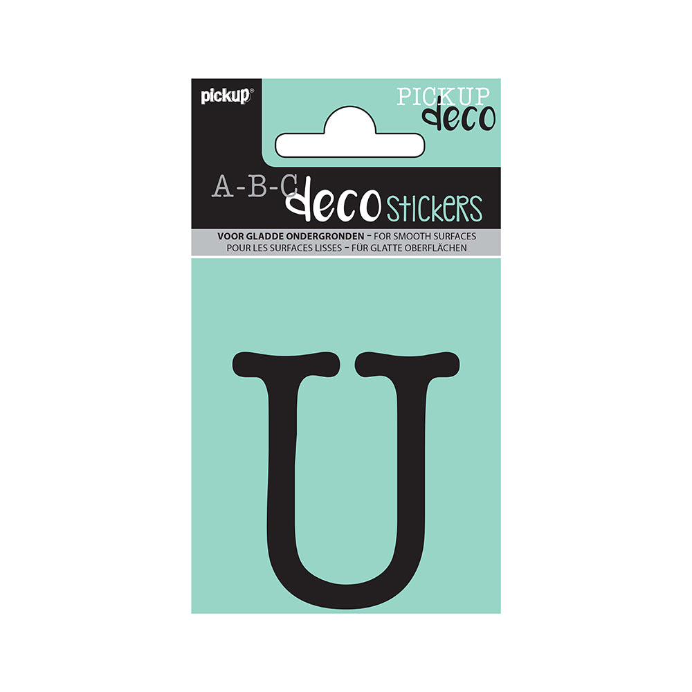 Decoletter Maud 60 mm - zwart U decoratief lettertype voor binnen- en buiten 32102060U - EAN 8711234002303 - zelfklevend vinyl