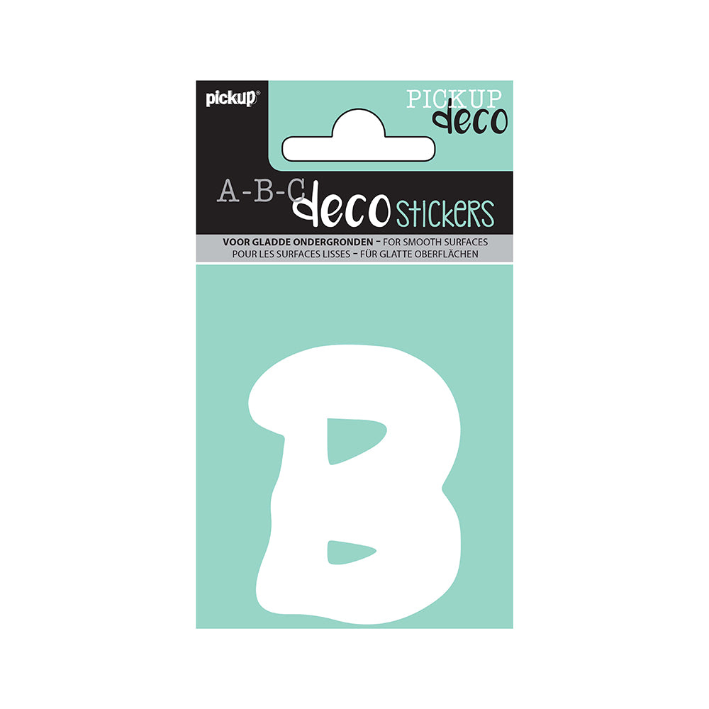 Decoletter Emma 70 mm - wit B decoratief lettertype voor binnen- en buiten 32412070B - EAN 8711234003195 - zelfklevend vinyl