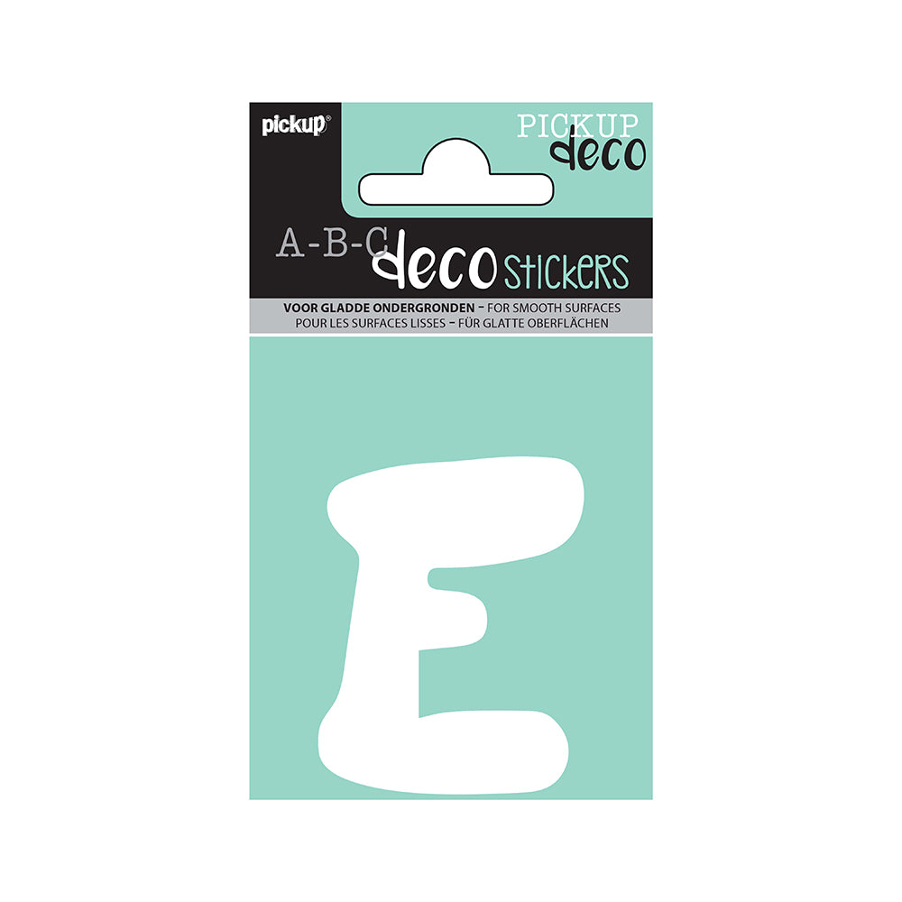 Decoletter Emma 70 mm - wit E decoratief lettertype voor binnen- en buiten 32412070E - EAN 8711234003225 - zelfklevend vinyl