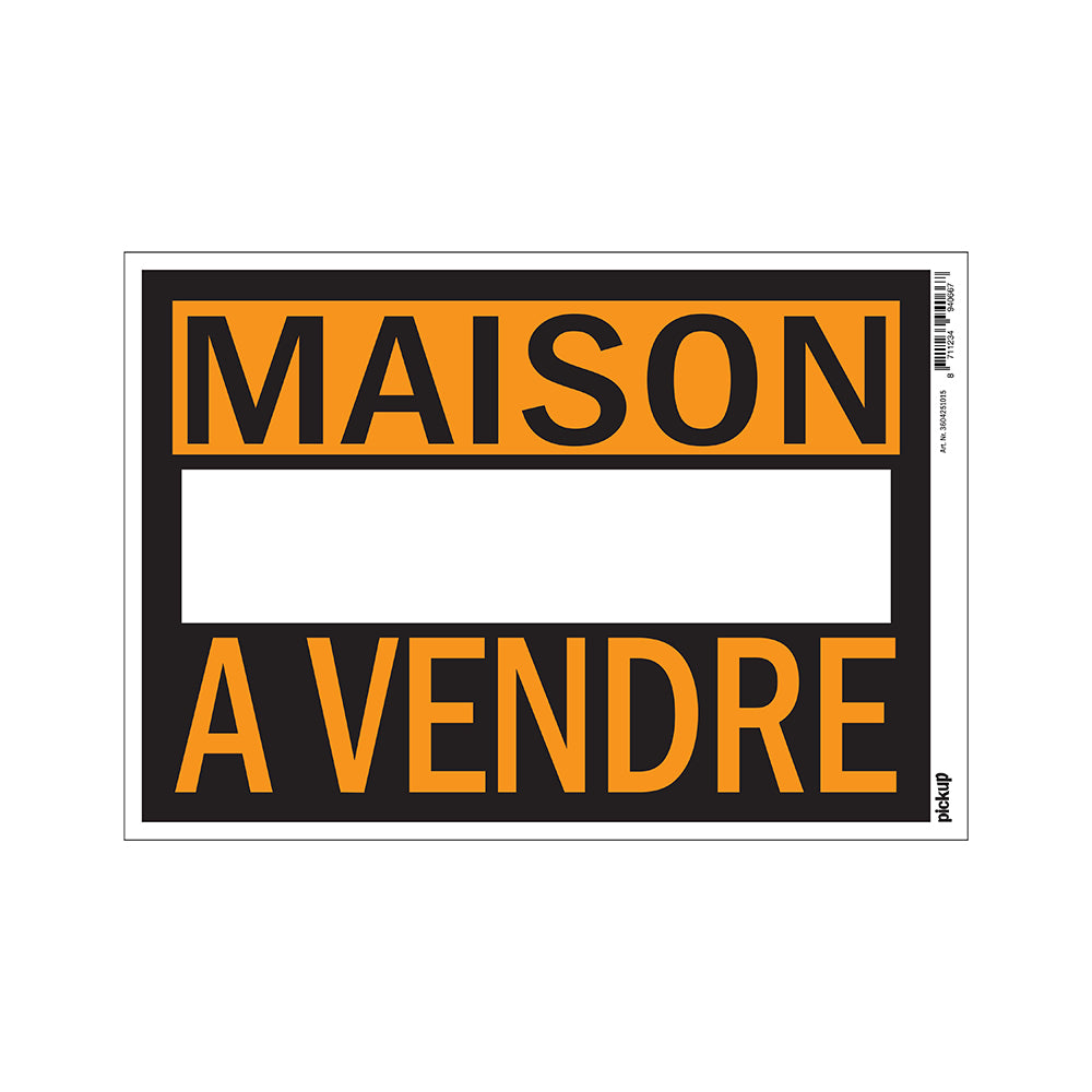 Affiche plastique 230x330 mm - Maison A Vendre - 3604251015 - EAN 8711234940667 - hard kunststof polystyreen 0,4 mm