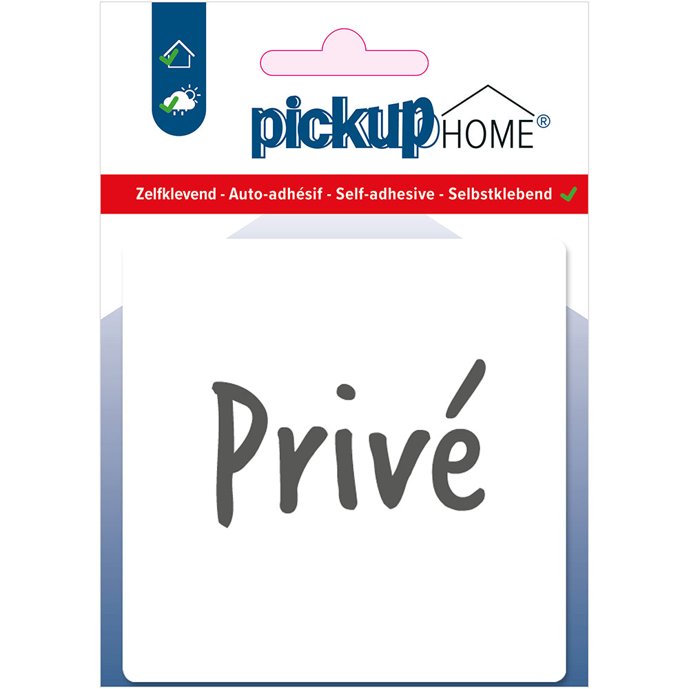 Route Acryl Privé wit - 9 x 9 cm - 4212090115 - EAN 8711234004505 - zelfklevend acrylaat 3 mm