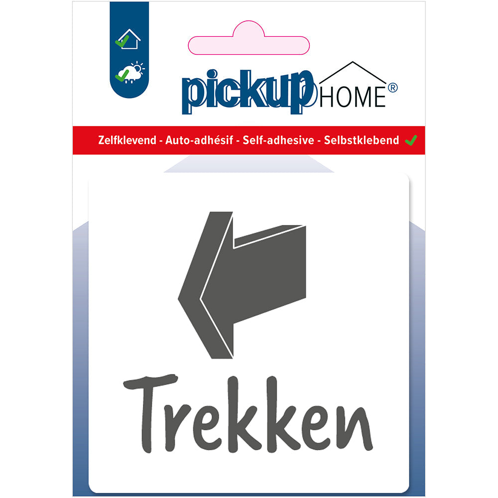 Route Acryl Trekken wit - 9 x 9 cm - 4212090117 - EAN 8711234004529 - zelfklevend acrylaat 3 mm