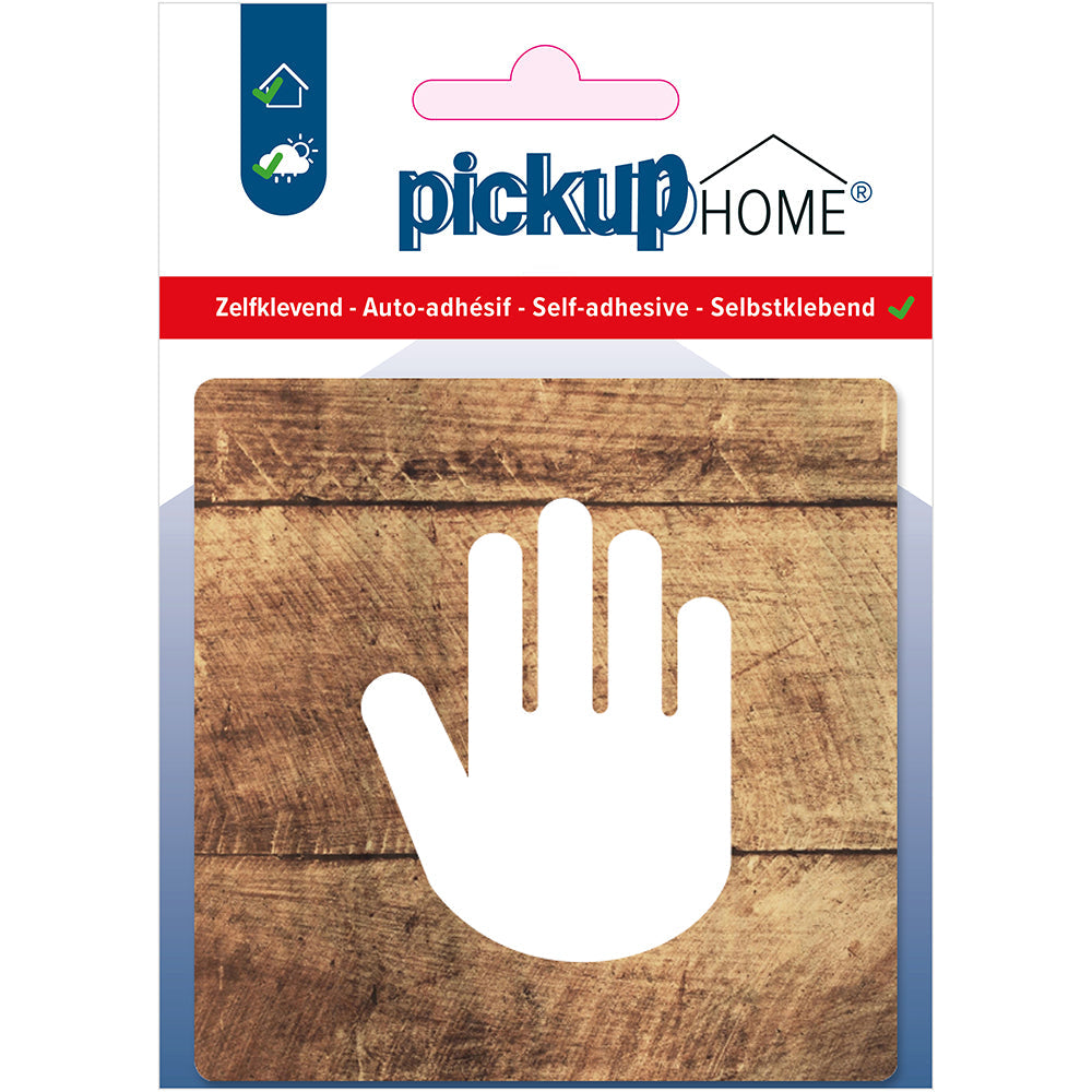 Route Acryl Hand Privé hout - 9 x 9 cm - 4219090106 - EAN 8711234004796 - zelfklevend acrylaat 3 mm