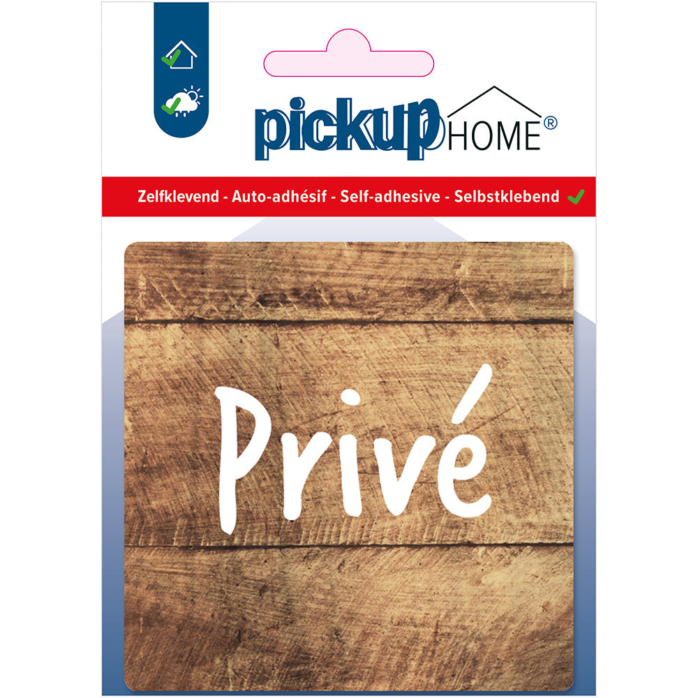 Route Acryl Privé hout - 9 x 9 cm - 4219090115 - EAN 8711234004888 - zelfklevend acrylaat 3 mm