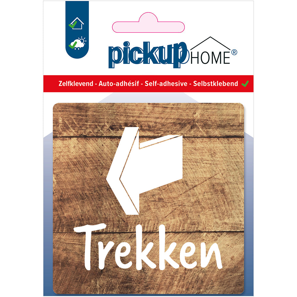 Route Acryl Trekken hout - 9 x 9 cm - 4219090117 - EAN 8711234004901 - zelfklevend acrylaat 3 mm