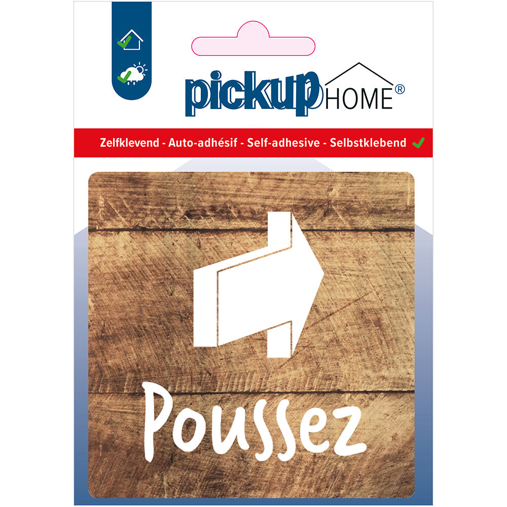 Route Acryl Poussez hout bois - 9 x 9 cm - 4219090118 - EAN 8711234004918 - zelfklevend acrylaat 3 mm