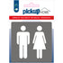 Route Acryl Dames, Heren, toiletten, wc grijs - 9 x 9 cm - 4221090103 - EAN 8711234004574 - zelfklevend acrylaat 3 mm